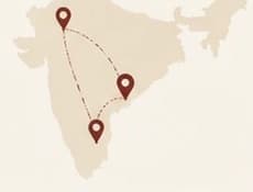 Route map across India